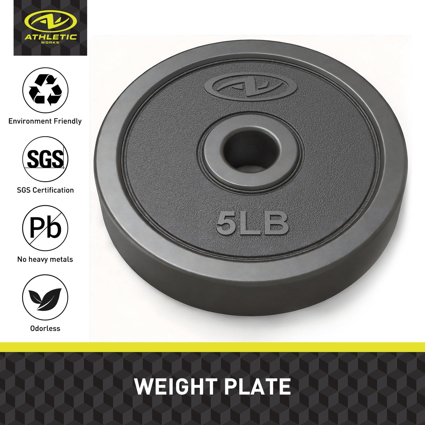 40LB 5 in 1 Adjustable Dumbbell Set , Fitness Exercises for Home Gym, Black, 1-Inch Holes Fit Standard Sized Bar